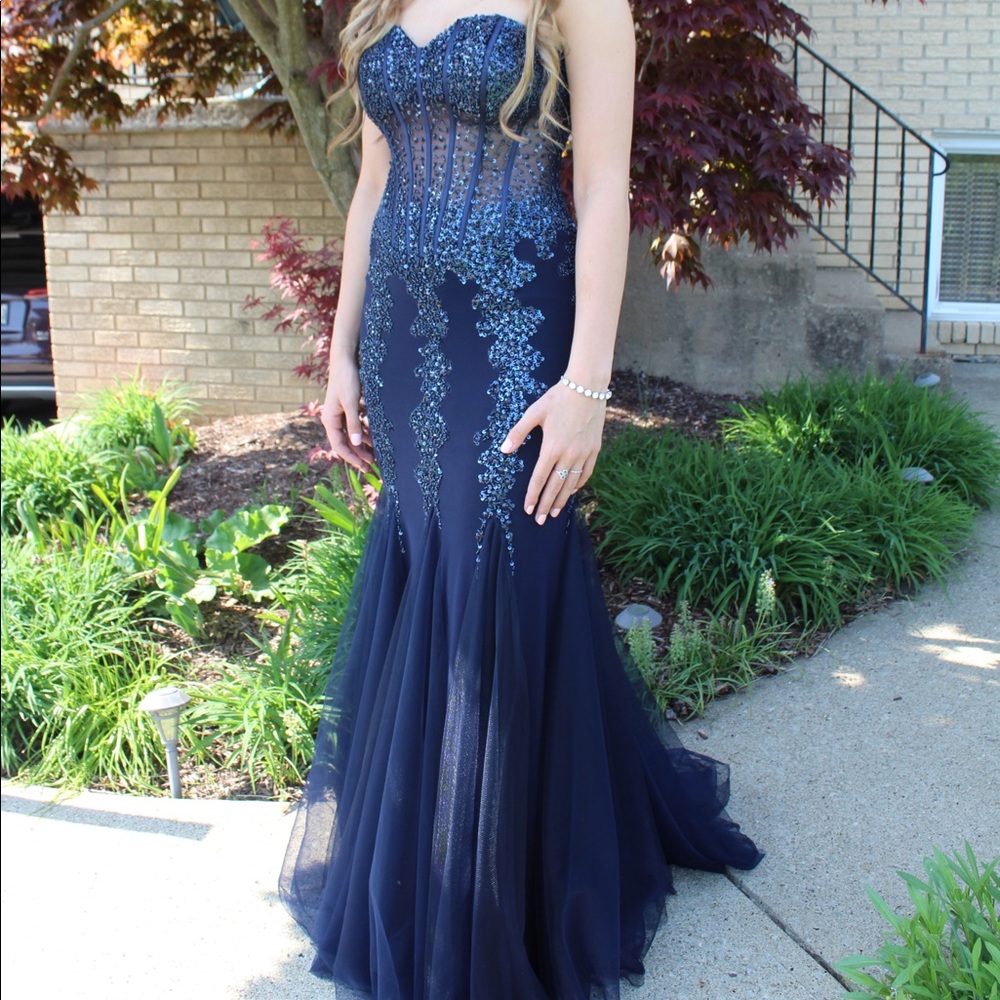 Navy Blue Prom Dress